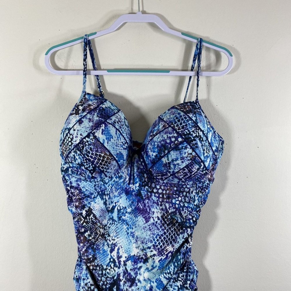 Spanx Blue Python Nile Bra-Llelujah Underwire One… - image 3